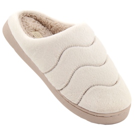Ciabatte da casa da donna in pelliccia beige Unisoft 6622