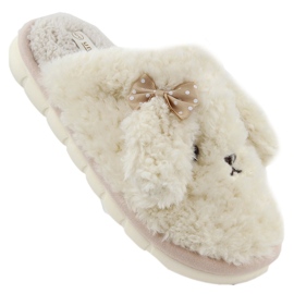 Pantofole da casa da donna in pecora beige Unisoft 7451