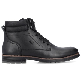 Stivaletti impermeabili in pelle, scarpe da uomo isolanti, nere Rieker F4544-00 nero