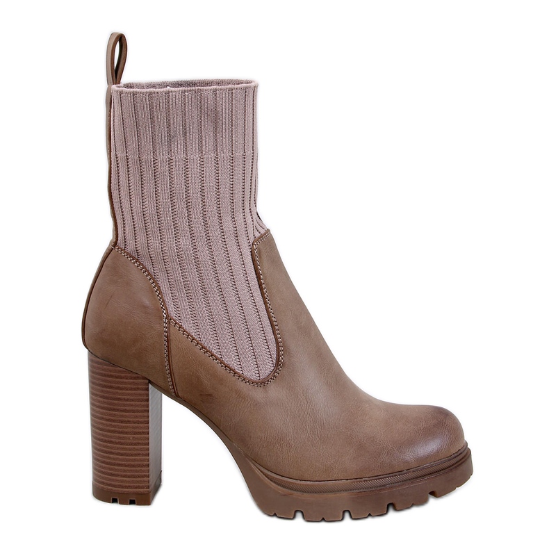 Stivaletti con tacco alto Fairsy Khaki beige