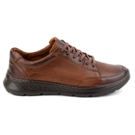 Olivier Scarpe casual in pelle da uomo 928ma marrone