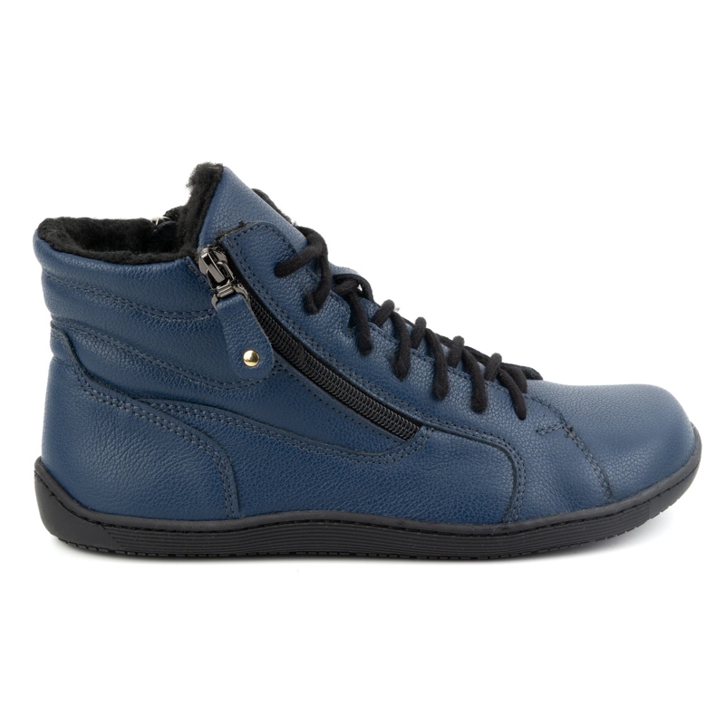 Olivier Scarpe invernali da donna in pelle 1261 minimaliste a piedi nudi, blu navy