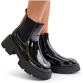 Stivaletti di vernice isolanti con cerniera, Black Jesschris nero