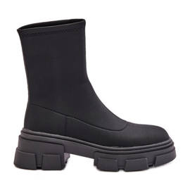 Stivali slip-on con tacco piatto neri Ravendria nero