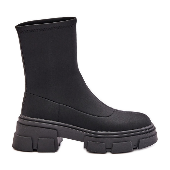 Stivali slip-on con tacco piatto neri Ravendria nero