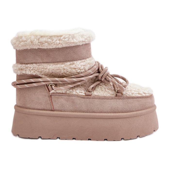 Doposci con plateau e allacciatura Izathiel beige chiaro