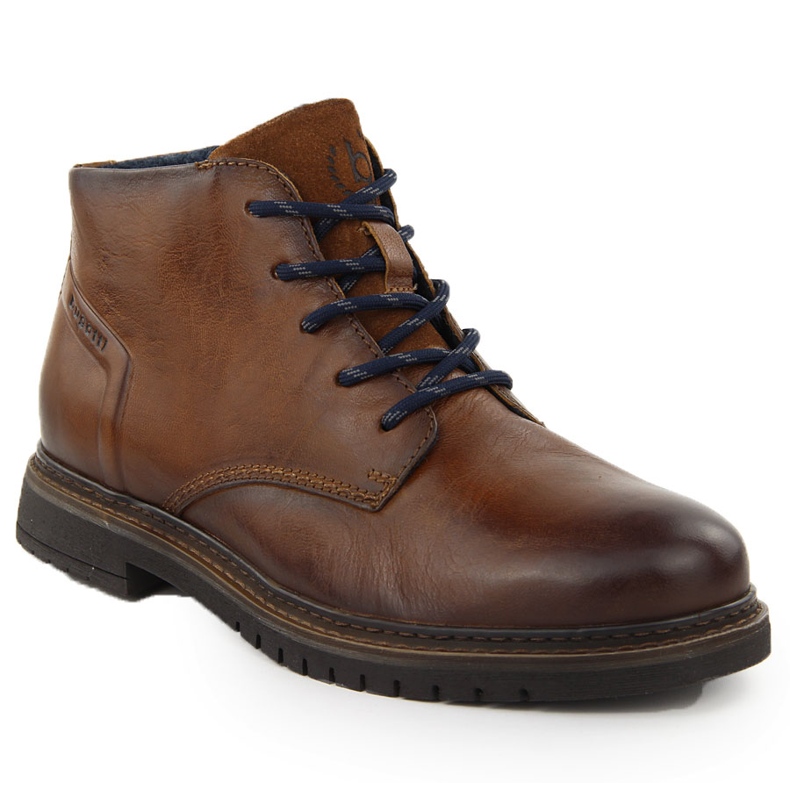 Scarpe da uomo in pelle, stivaletti marroni isolanti Bugatti OO153241 marrone