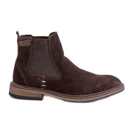 Stivaletti Chelsea in pelle scamosciata da uomo Big Star OO174155 Marrone