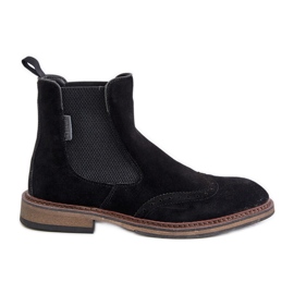 Stivaletti Chelsea da uomo in pelle scamosciata Big Star OO174192 Neri nero