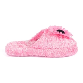 Pantofole per bambini rosa con fiore decorativo