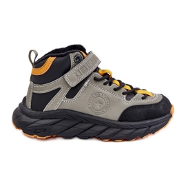 Scarpe da trekking per bambini Trapper isolate con velcro Big Star OO374181 Cachi verde