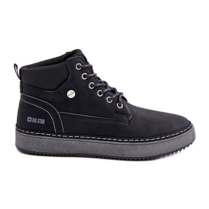 Stivali stringati da uomo Big Star OO174559 Sistema Hi-Poly neri nero