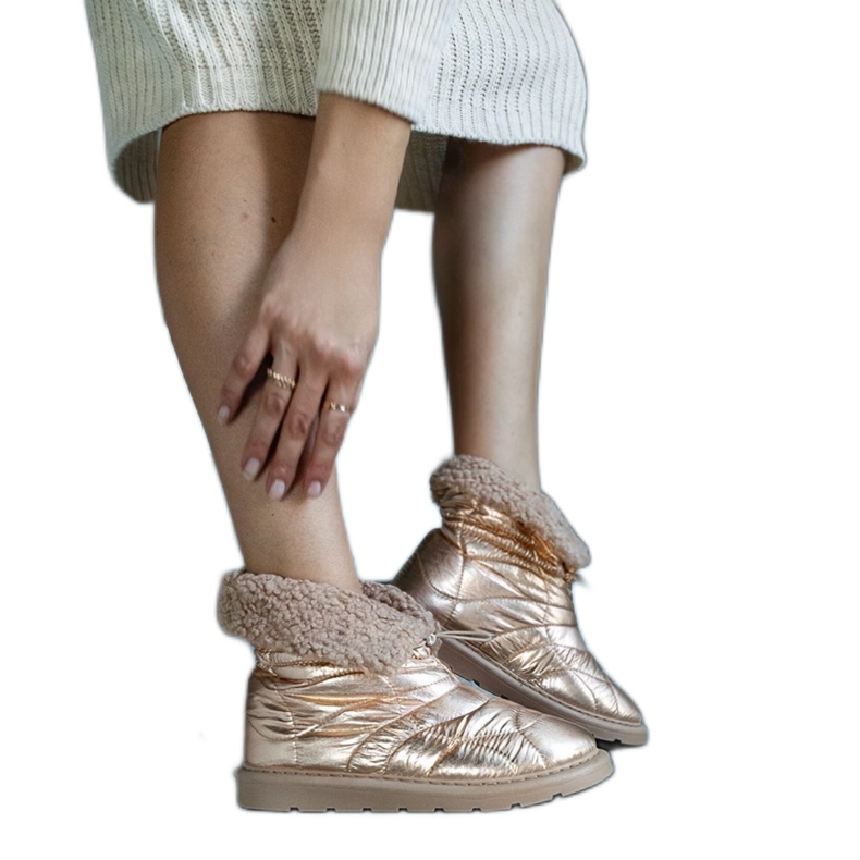 Doposci isolanti Caellita color oro con risvolto d'oro