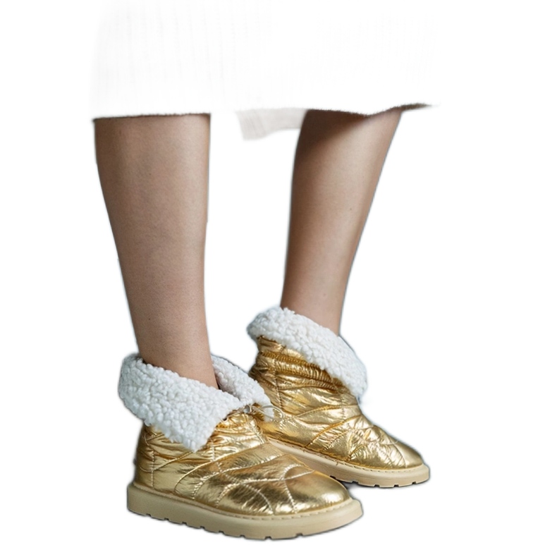 Doposci isolanti Caellita color oro con risvolto d'oro