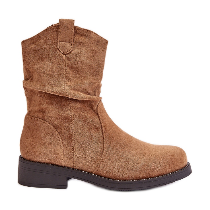 Stivaletti da donna isolanti con volant e decorazione Camel Etteara marrone