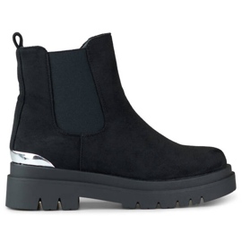 Stivaletti Chelsea in pelle scamosciata da donna, neri, XJ-351B nero