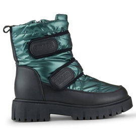 Stivali da neve con chiusura strappo metallici neri e verdi da donna JH-1GR nero