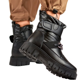 Doposci da donna con catena in velcro, neri JH-5B nero