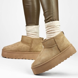 Doposci da donna con plateau, beige scuro TL242-KH