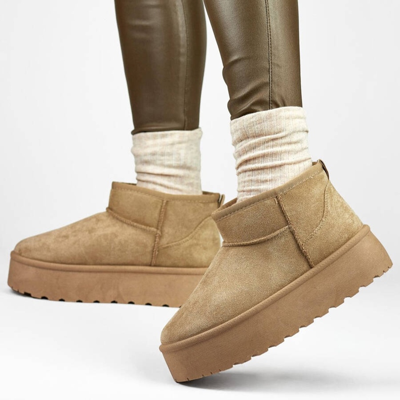 Doposci da donna con plateau, beige scuro TL242-KH