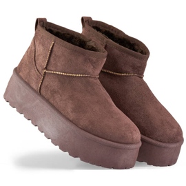 Doposci Mukluk da donna con suola spessa, marrone 2818BR
