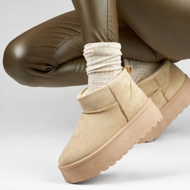 Doposci con plateau da donna, colore beige chiaro TL242-BE