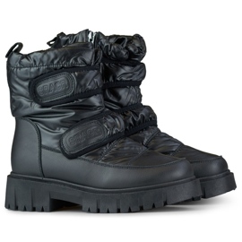 Doposci da donna JH-1B nero metallizzato con velcro