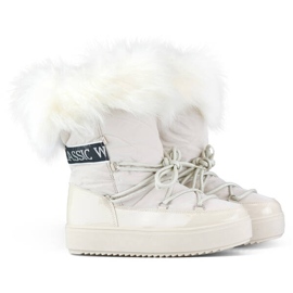 Doposci da donna con pelliccia, beige 5705-4BE
