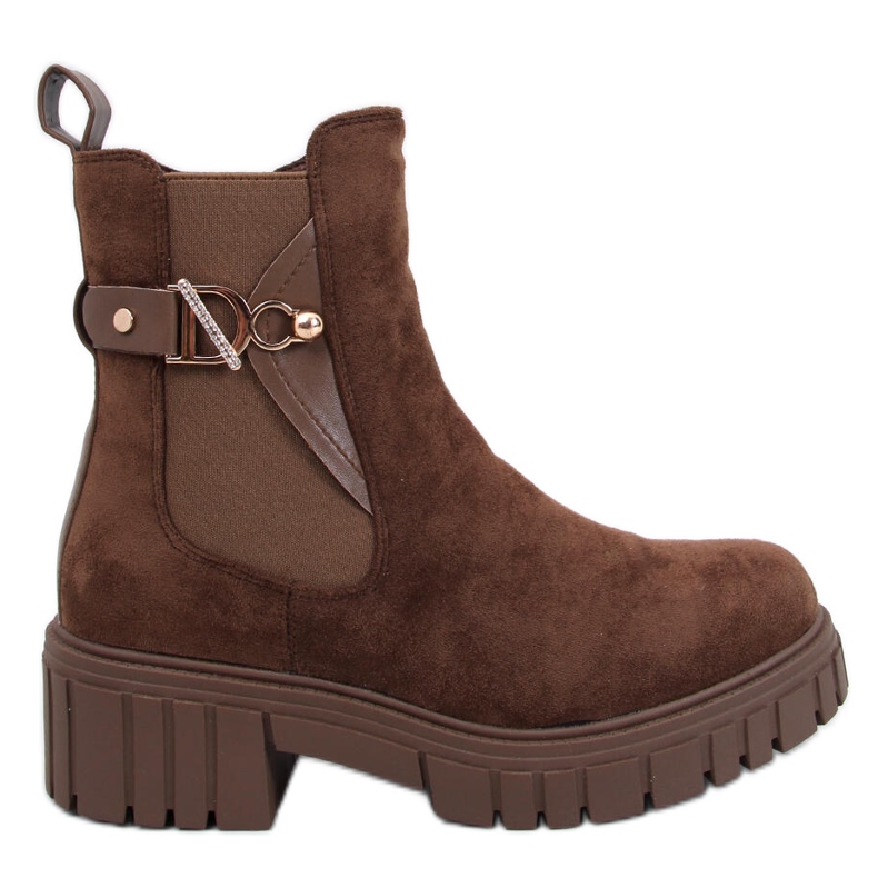 Stivaletti Chelsea con plateau Errol Green marrone