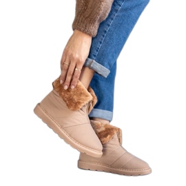 Stivali da neve isolanti beige con colletto di Edidda