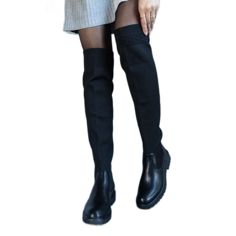 Stivali lunghi neri con tomaia elastica Juanra nero