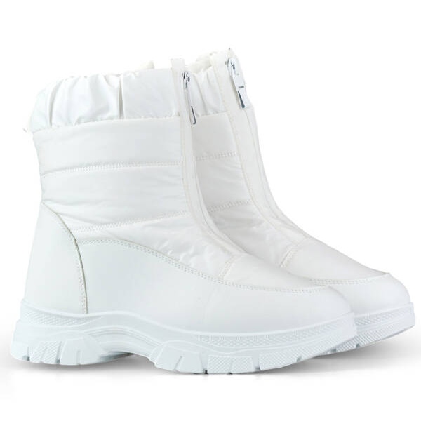 Doposci da donna con cerniera, bianco 3555-2-W bianca