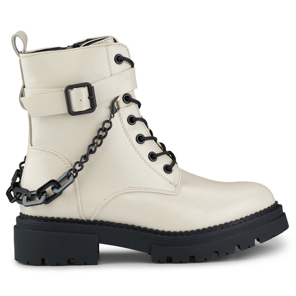 Borsette da donna laccate con catena staccabile, beige 250013BE-LA