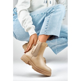 Stivaletti Chelsea da donna con suola spessa, beige Laura La.Fi 250004TA-PU
