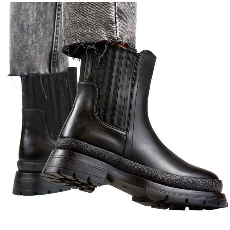 Stivaletti Chelsea da donna, isolanti, neri, 1262B nero