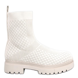 Stivaletto a calzino con fantasia Rueda Beige
