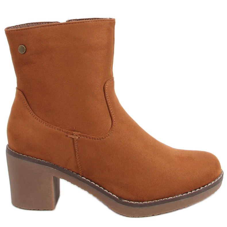 Linzi Stivali cammello con tacco in gomma marrone
