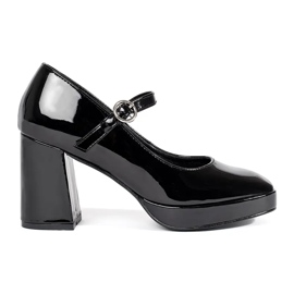 Seastar Scarpe da donna in vernice nera con tacco alto e fibbia nero