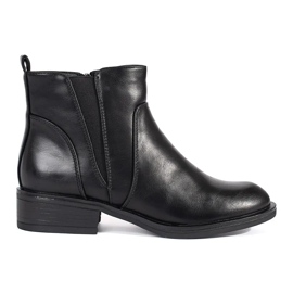Stivaletti Chelsea neri da donna con tacco basso nero