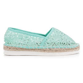 Betler Espadrillas in pizzo sulla piattaforma verde