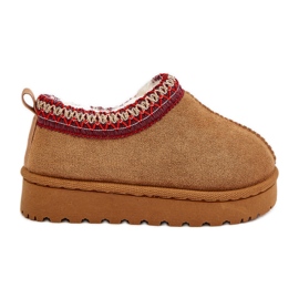 Doposci per bambini sulla piattaforma, imbottiti con pelliccia Camel Vilabria marrone