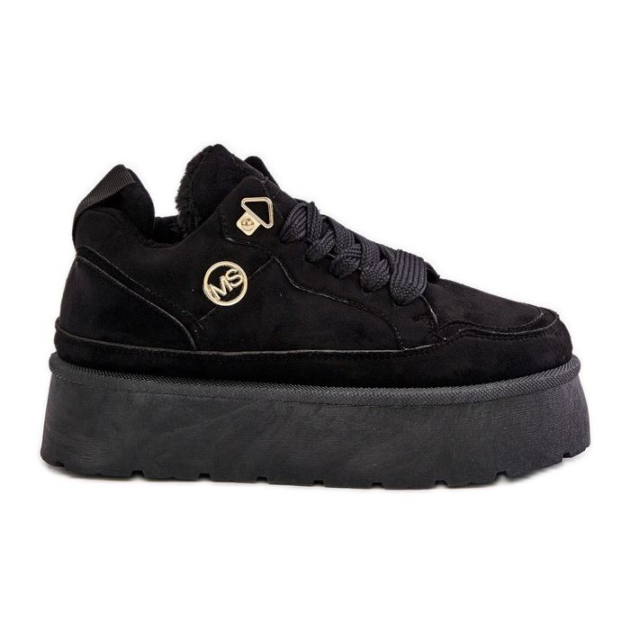 Sneakers da Donna Foderate in Pelliccia sulla Piattaforma Velaririsea Nera nero