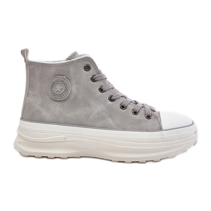 Scarpe da ginnastica isolate da donna sulla piattaforma Big Star OO274073 Grigio