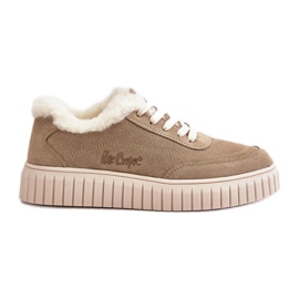 Sneakers da Donna in Pelle Foderata con Pelliccia Lee Cooper LCJ-24-01-2972 Beige