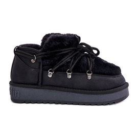 Stivali da neve bassi con plateau e pelliccia D.Franklin DFSH370011 Nero