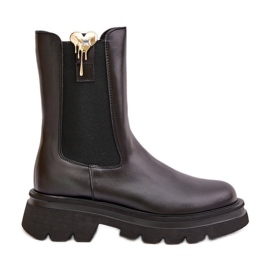 Stivaletti Chelsea in Pelle con Decorazione CheBello 4537 Nero