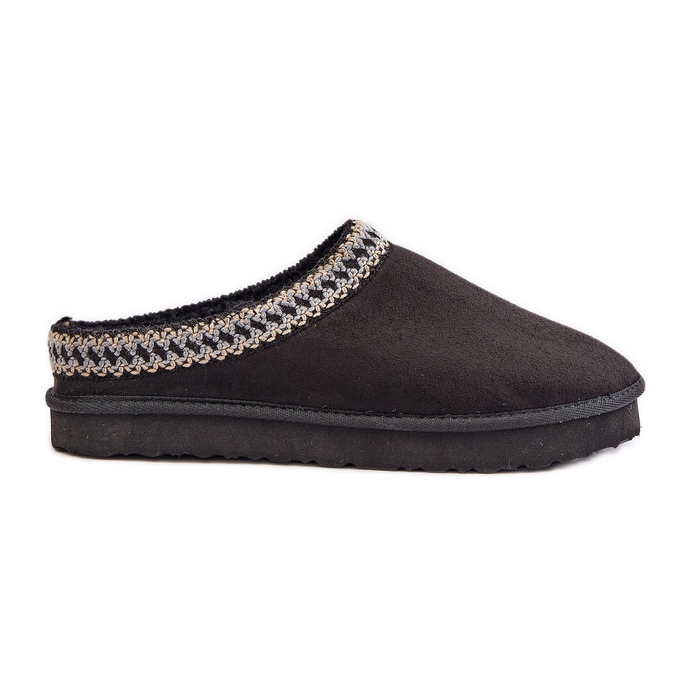 Scarpe comode da casa Ciabatte da donna con ricamo Inblu FX000021 Nero