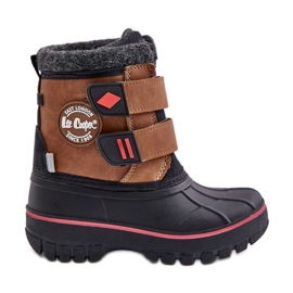Stivali da neve con velcro per bambini Lee Cooper LCJ-24-44-2864K Cammello marrone