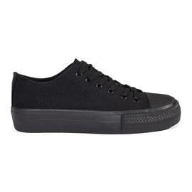 Seastar Sneakers classiche nere da donna allacciate con plateau nero