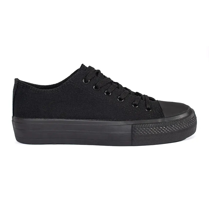 Seastar Sneakers classiche nere da donna allacciate con plateau nero